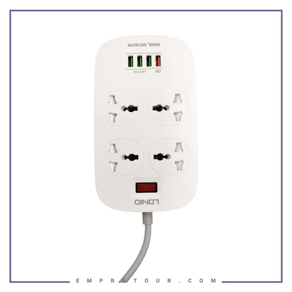 چندراهی برق ال دینیو مدل Ldnio 4 Power Socket defender series SC4407