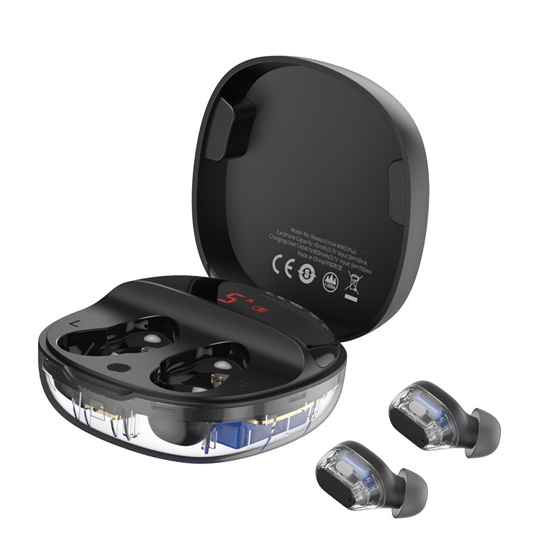 Baseus WM01 Plus Encok True Wireless Earphones NGWM01P-01 دارای یک صفحه نمایشگر دیجیتالی است