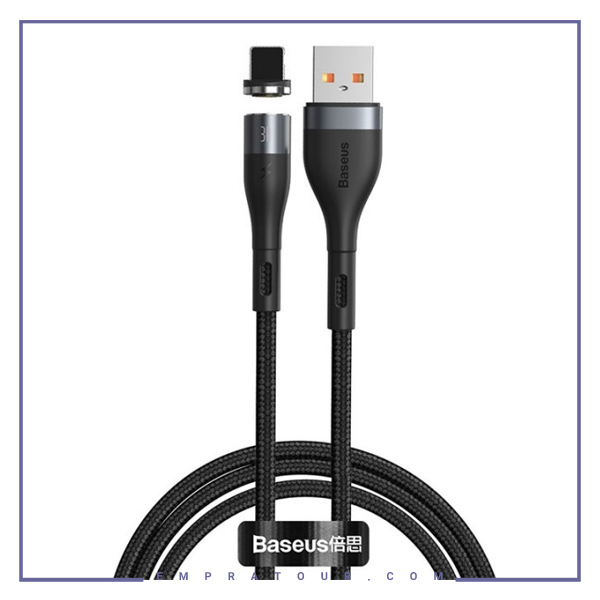 کابل شارژ Lightning بیسوس 1متر Baseus Zinc Magnetic Safe Fast Charging Data Cable USB TO Lightning  CALXC-KG1