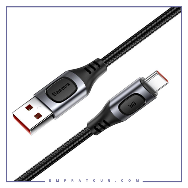 کابل شارژ سریع هوشمند تایپ سی بیسوس 1 متر Baseus type-c fully adapted cable fast charging multi protocol 5A CATSS-AOG