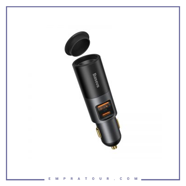 شارژر فندکی ماشین بیسوس Baseus Share Together With Cigarette Lighter U+U 120W CCBX-120U CCBT-D0G