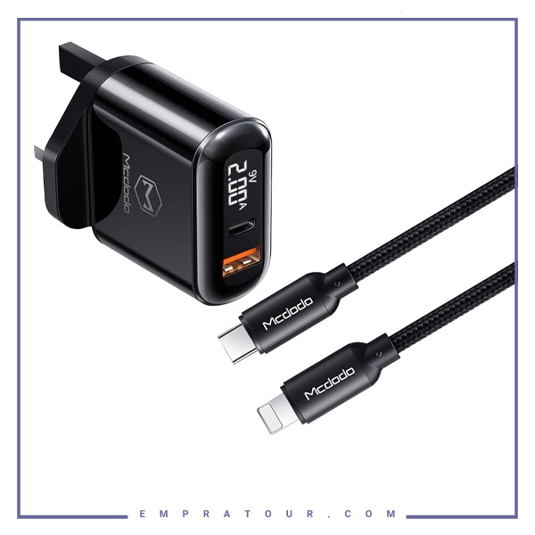 شارژر مسافرتی و کابل شارژ مک دودو Mcdodo CH-7231 PD+Quick Charge Travel Charger Set 18W