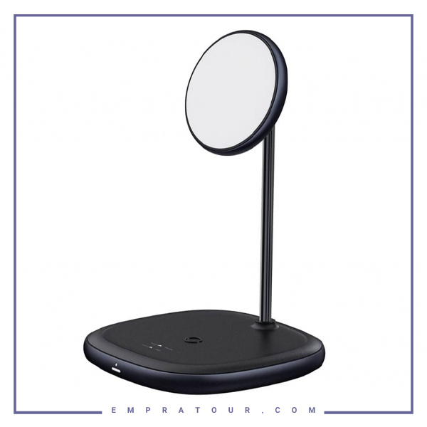 استند شارژر وایرلس بیسوس Baseus Swan Magnetic Desktop Bracket Wireless Charger WXSW-B01