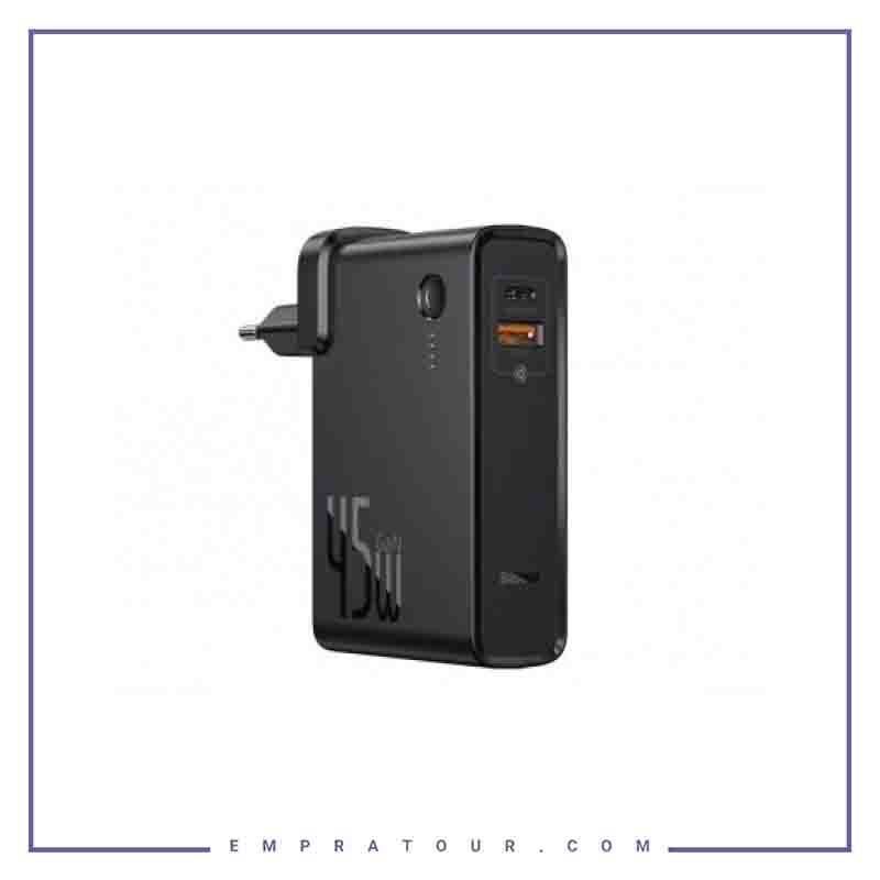 پاوربانک 10000 و شارژر دیواری بیسوس Baseus Power Station GaN 2 in 1 PPNLD-F01