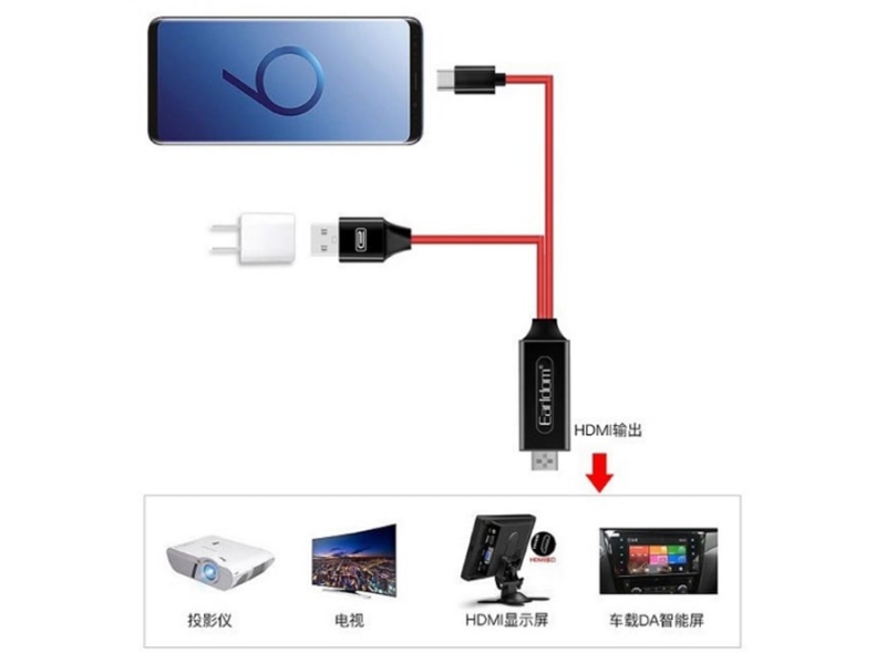 کابل HDMI به تایپ سی Earldom