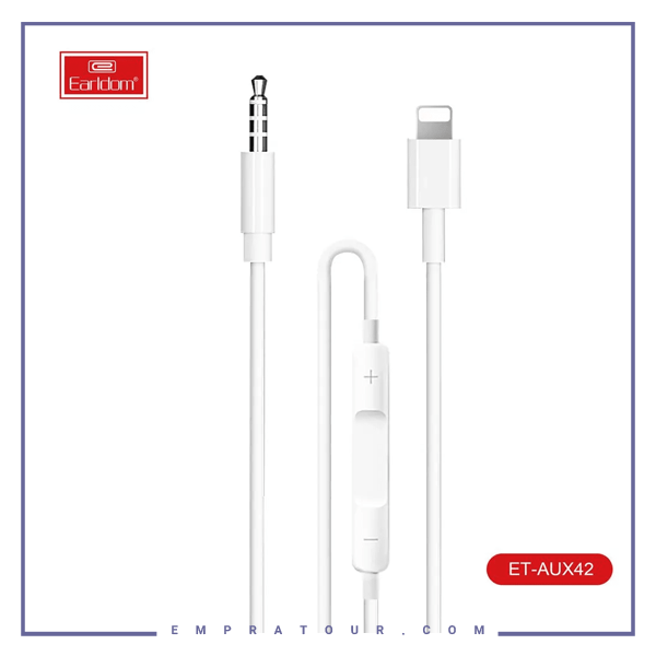 کابل تبدیل لایتنینگ به AUX ارلدام Earldom lighting to 3.5mm AUX Cable ET-AUX42