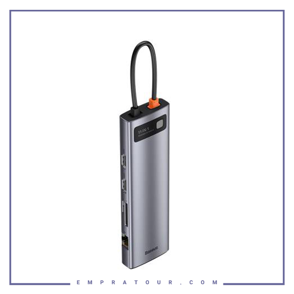 هاب 11 پورت بیسوس Baseus Metal Gleam 11 in 1 Multifunctional Type-C HUB CAHUB-CT0G