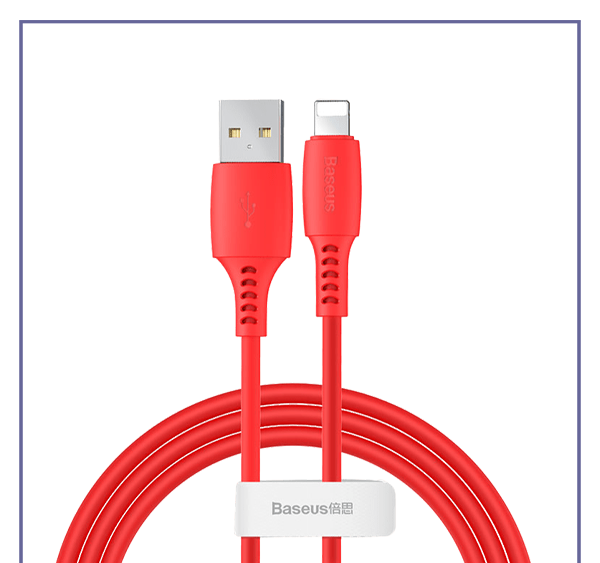 کابل شارژ لاتنینگ رنگی بیسوس 1.2متر