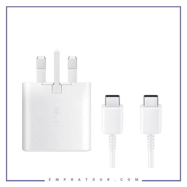 شارژر دیواری به همراه کابل USB-C اورجینال 95 درصد سامسونگ Samsung Super Fast Charging (25W) EP-TA800XWE