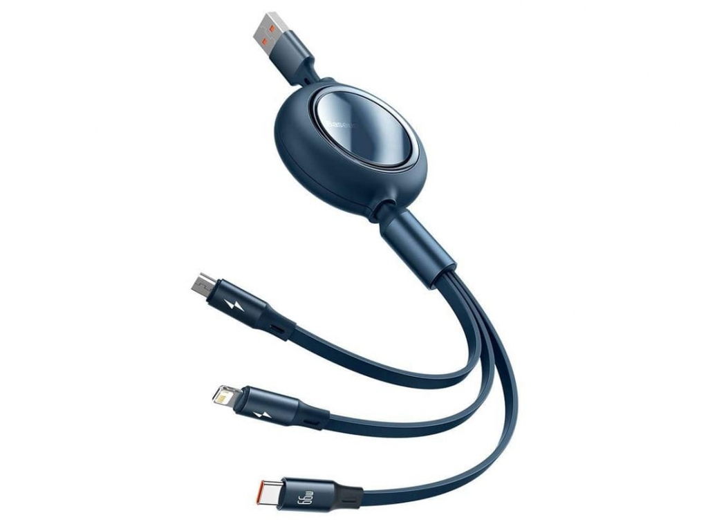 کابل سه سر فست شارژ 1.2 متر بیسوس CAMLC-MJ01