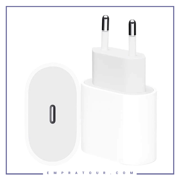 شارژر 20وات اورجینال 95درصد اپل دو پین 20W USB-C Power Adapter A2347
