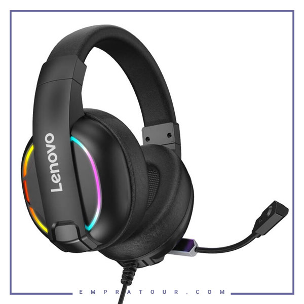 هدفون سیمی گیمینگ لنوو Lenovo HU75 Color LED Adjustable Gaming Headset