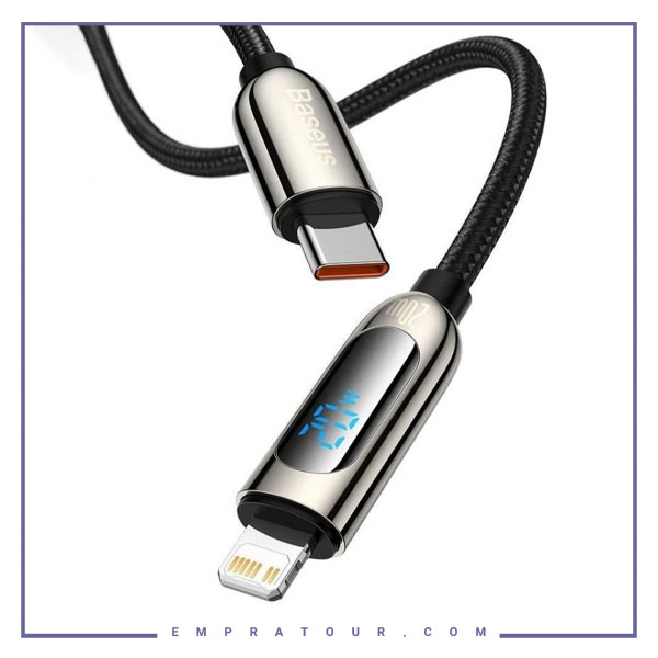 کابل شارژ لایتنینگ به تایپ سی 20 وات بیسوس 2 متر Baseus Display Fast Charging CATLSK-A01