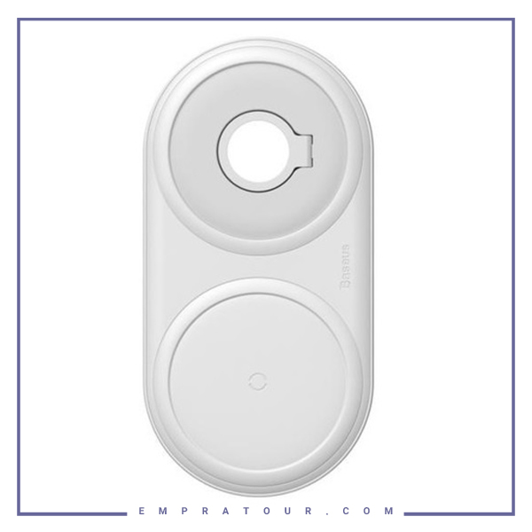 شارژر وایرلس دوتایی گوشی و اپل واچ بیسوس Baseus BS-W511 Cable Winder Wireless Charger WXPL-B02