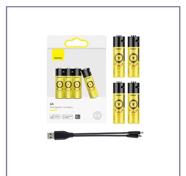 باتری قلمی قابل شارژ باسئوس پک 4 تایی PCWH000311