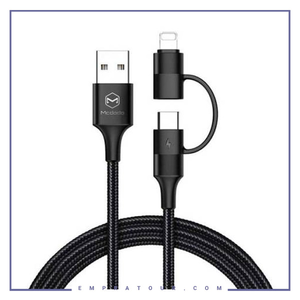 کابل فست شارژ 2به1مکدودو 1.2متر Mcdodo 2-in-1 Data Cable Type-C and Lightning CA-6800