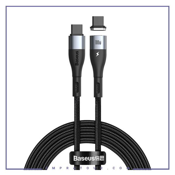 کابل مگنتی تایپ سی به تایپ سی 1.5 متر بیسوس Baseus Zinc Magnetic 100W CATXC-Q01