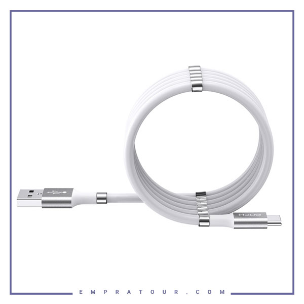 کابل شارژ و انتقال داده تایپ سی راک Rock Magnetic Silicone Type-C Cable 1.8M RCB0798