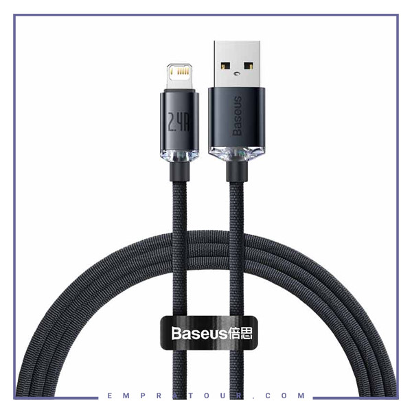 کابل شارژ USB به Lightning بیسوس 1.2متر Baseus Crystal Shine CAJY000001