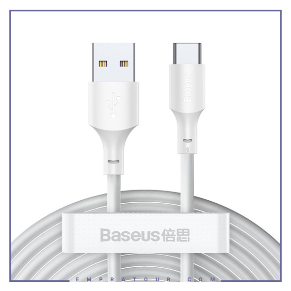 پک 2 تایی کابل Type C بیسوس 1.5متر Baseus Simple Wisdom Data Cable Kit TZCATZJ-02