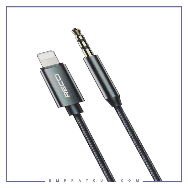 کابل 3.5میلیمتری به لایتنینگ رسی 1متر RECCI Lightning To 3.5mm Audio Cable RH02
