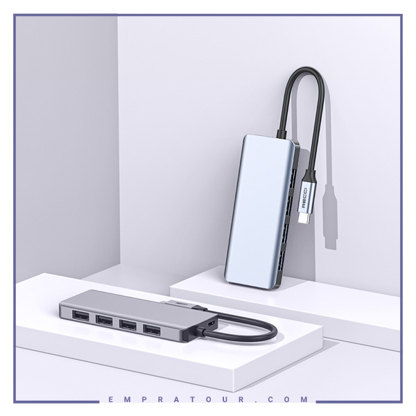 هاب 5 پورت رسی RECCI 5 in 1 HUB RH06