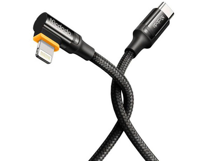 کابل شارژ 90 درجه Type C به lightning مک دودو 