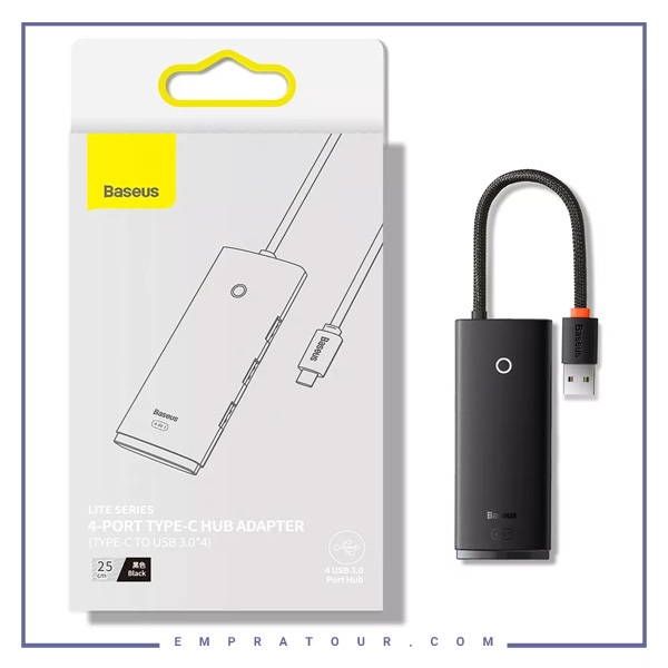هاب 4 پورت بیسوس Baseus Hub Lite Series 4-Port USB-A HUB Adapter 4X USB 3.0 WKQX030001
