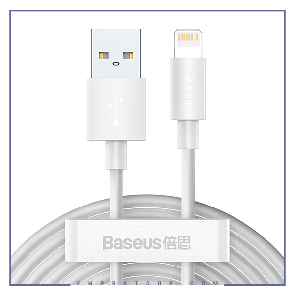پک 2 عددی کابل لایتنینگ بیسوس Data cable Lightning Baseus 2.4A simple wisdom 1.5mt TZCALZJ-02