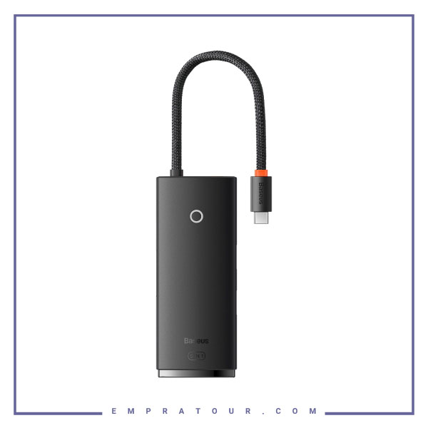 هاب 4 پورت با طول 2 متر  Baseus Hub Lite Series 4-Port Type-C HUB Adapter wkqx030501 4X USB 3.0