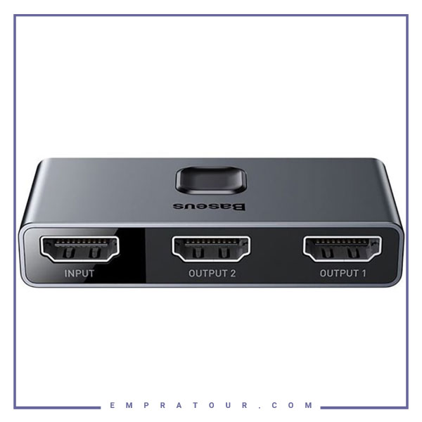 سوییچ دو پورت HDMI بیسوس Baseus Matrix HDMI Splitter Space CAHUB-BC0G