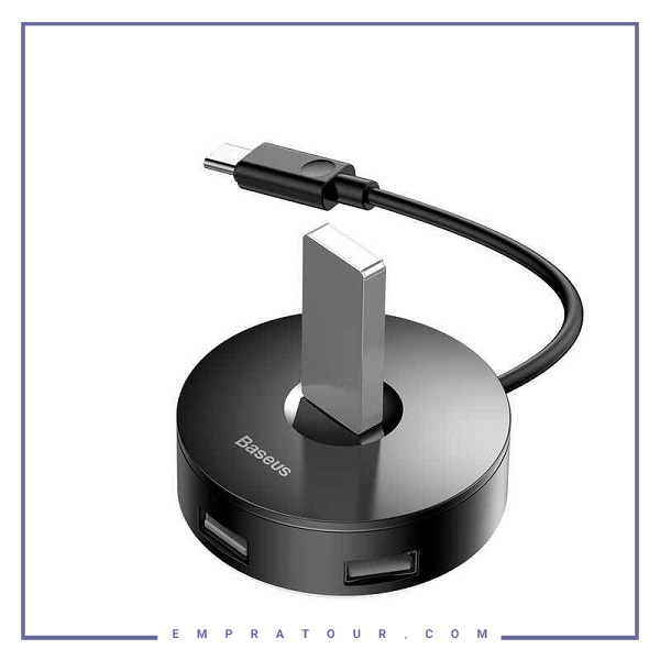 هاب تایپ سی بیسوس Baseus Round Box Hub USB Adapter Type-C CAHUB-G01