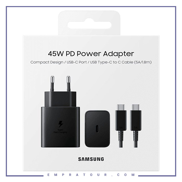 شارژر دیواری سامسونگ به همراه کابل  Samsung EP-T4510 super fast Charger 45W