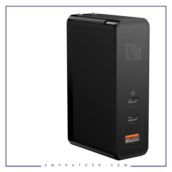 شارژر دیواری فست شارژ با سه پورت بیسوس Baseus GaN2 Pro Quick Charger 2C+U CCGAN-K01