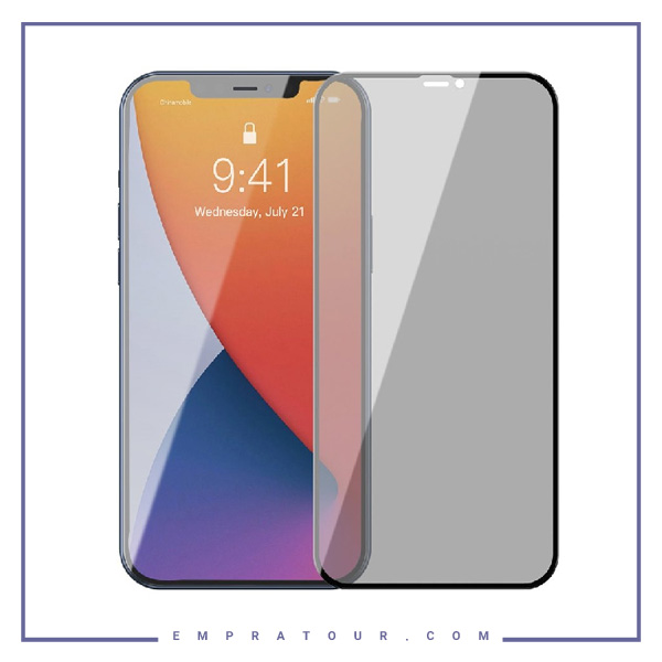 پک 2 تایی محافظ تمام صفحه بیسوس آیفون Baseuse Curved Screen Anti-peeping For iPhone 12/12 Pro SGAPIPH61P-ATG01