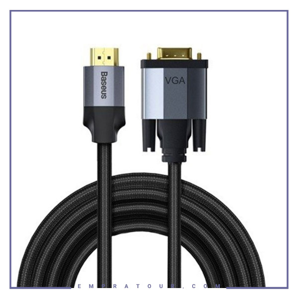 کابل اچ دی ام آی به وی جی ای بیسوس Baseus Enjoyment HDMI To VGA Cable 1m CAKSX-J0G