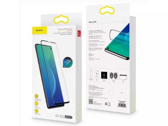 محافظ صفحه نمایش شیشه ای دوتایی بیسوس سامسونگ Galaxy S10 plus