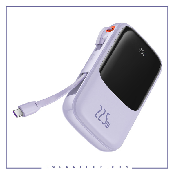 پاوربانک شارژر سریع 22.5 وات به همراه کابل تایپ‌سی 10000 بیسوس Baseus Qpow Pro Fast Charge Power Bank PPQD020101