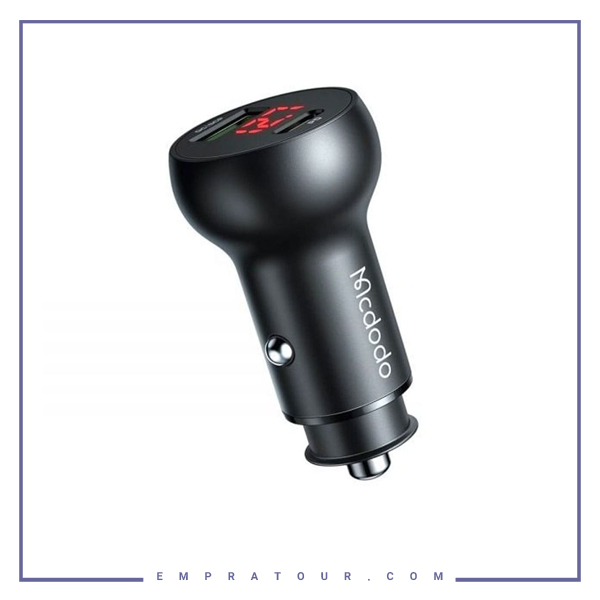 شارژر فندکی خودرو فست‌شارژ مک دودو MCDODO CC-7030 45W USB + Type-C Dual Ports Car Charger
