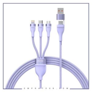کابل شارژ سریع چند سر 1.2 متری بیسوس Baseus Flash Series Fast Charging Cable 100W CASS03010