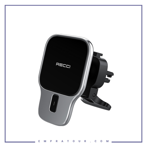 هولدر و شارژر بی سیم موبایل مگنتی داخل خودرو رسی Recci CAR HOLDER RHO-C15