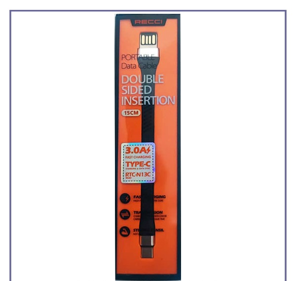 کابل شارژ و انتقال داده تایپ سی 0.15 متری رسی RTC-N13C