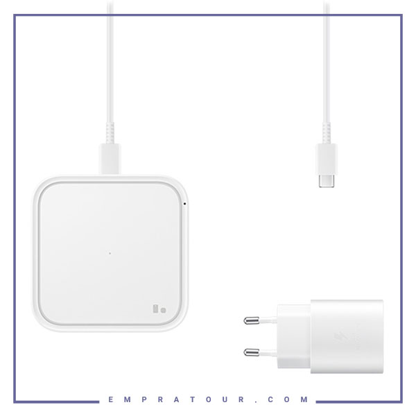 شارژر بیسیم سوپر فست همراه با آداپتور 25وات و کابل سامسونگ Samsoung Super Fast Wireless Charger EP-P2400