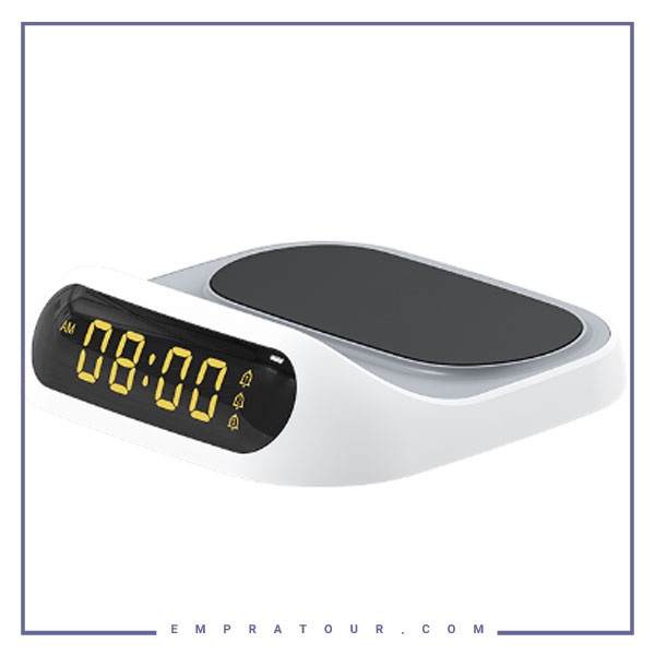 شارژر بیسیم و ساعت رومیزی رسی Recci Sailing Clock Wireless Fast Charging RCW-22