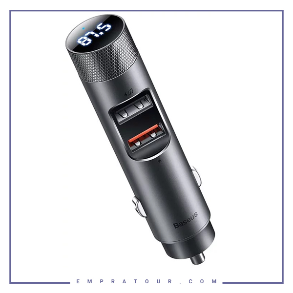 شارژر فندکی و اف ام پلیر خودرو بیسوس Baseus Energy Column Pro Car Wireless MP3 CDNL000014