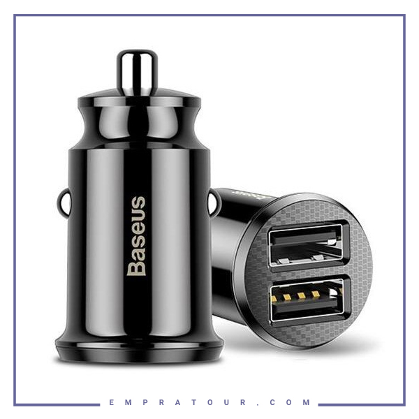 شارژر فندکی بیسوس Baseus Grain Dual USB Car Charger CCALL-ML01
