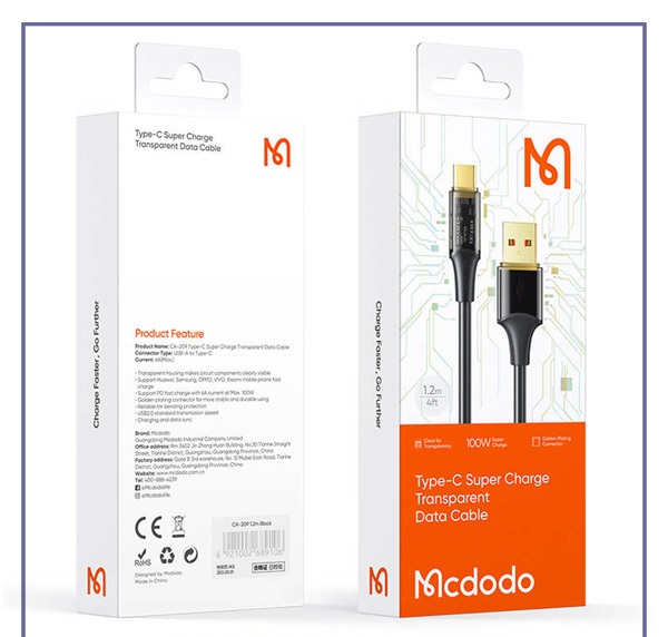 کابل تایپ سی 1.2 متر مک دودو CA-2090