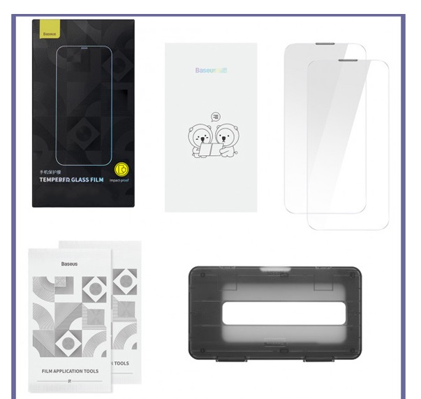 پک دوتایی گلس تمام صفحه آیفون بیسوس SGBL170002