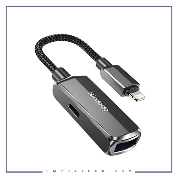کابل تبدیل لایتنینگ به یو اس بی مکدودو Mcdodo 2 In 1 Convertor Lightning to USB-A 3.0+Lightning CA-2690