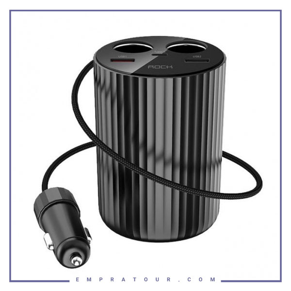 شارژر فندکی 100وات پنج پورت راک ROCK B600 PD CAR Charging CUB